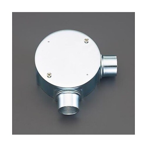 C25 丸形露出ボックス(直角2方出/薄