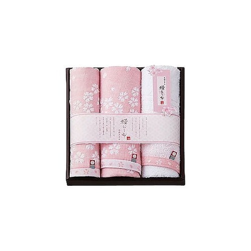 桜おり布 フェイスタオル2P&ハンドタオ