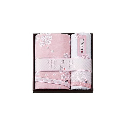 桜おり布 バスタオル&フェイスタオル B
