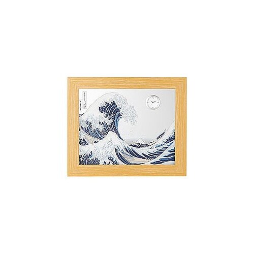 葛飾北斎(透明)浮世絵額時計付 神奈川沖