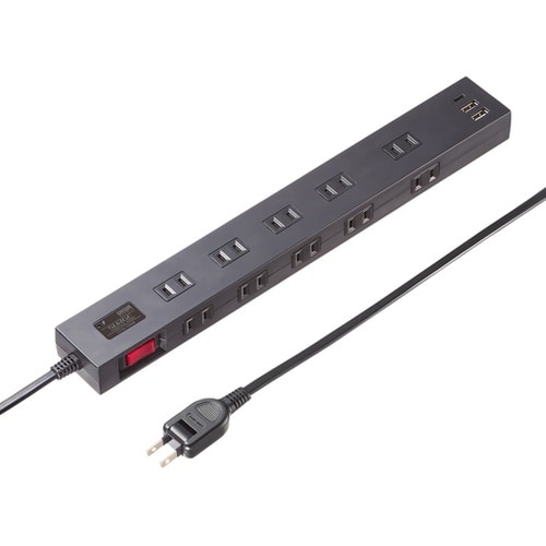 USB充電機能付きタップ ブラック 10