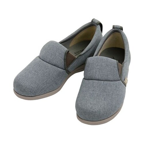 1043Sグレーゆったり簡単スリップオン