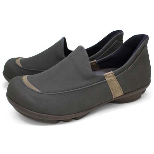 ツヴォル スリッポンパンプス カーキ L