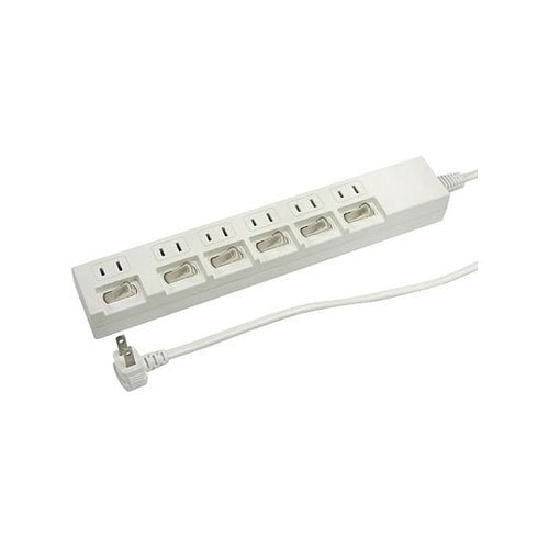 Y02662WH 節電タップ6個口2m白
