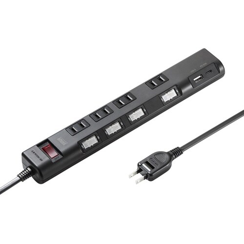 節電タップ ブラック 4個口 1m TA