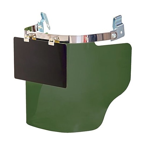ヘルメット取付型大型防災面 グリーン(前