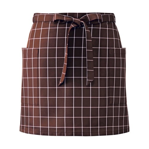 サロンエプロン ブラウンチェック フリー