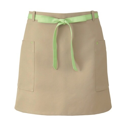 サロンエプロン ベージュ×オリーブ フリ