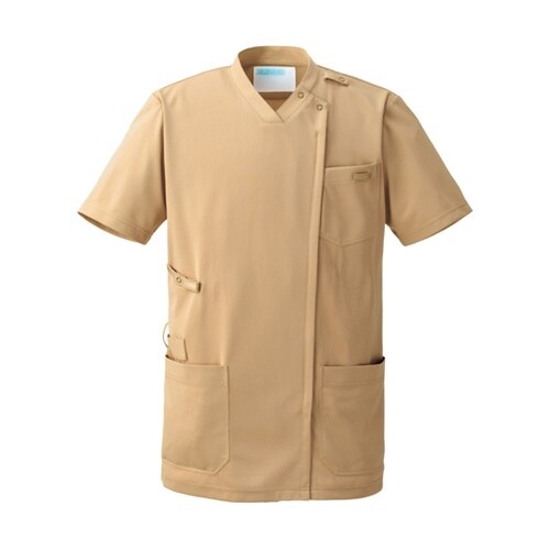 スクラブジャケット男女半袖 シナモンベー