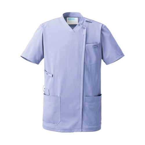 スクラブジャケット男女半袖 ライトアメジ