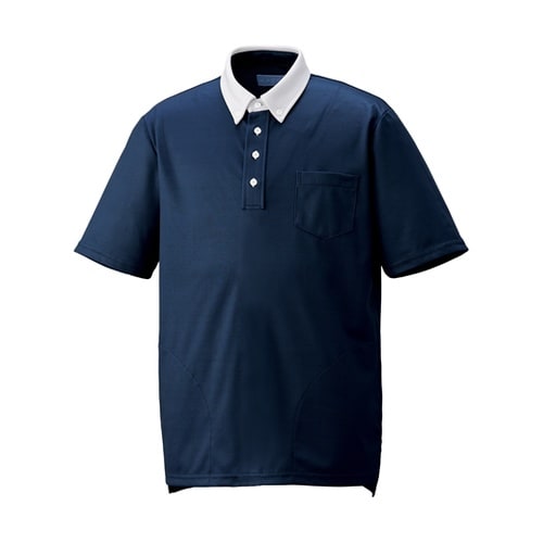 ニットシャツ ネイビー L KZN238