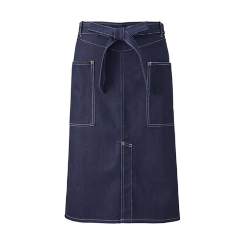 ミドルエプロン インディゴブルー フリー