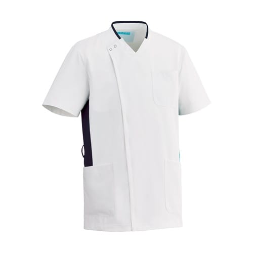 メンズスクラブ ホワイト×ネイビー S