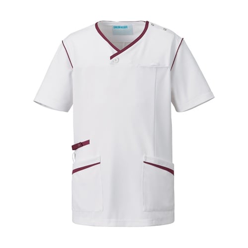 メンズスクラブ ホワイト×プラム M 9