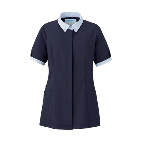 レディスジャケット半袖 ネイビー×サック