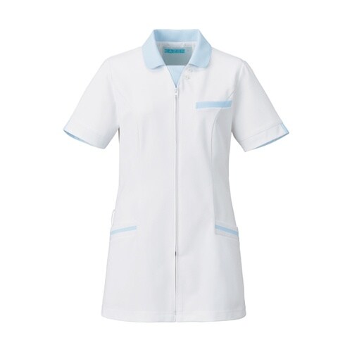 レディスジャケット半袖 ホワイト×サック