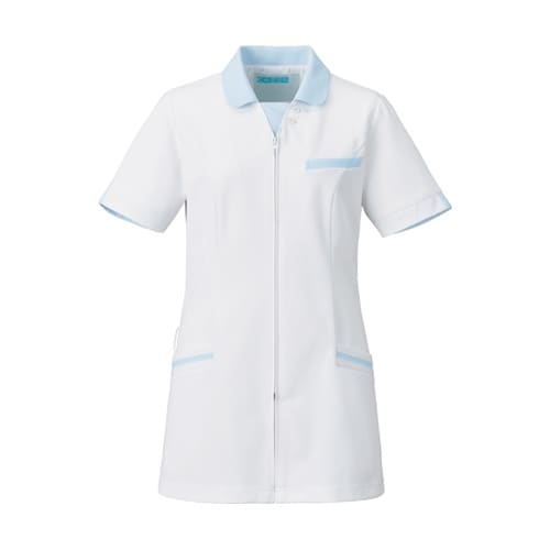 レディスジャケット半袖 ホワイト×サック