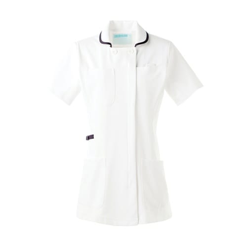 レディスジャケット半袖 ホワイト×ネイビ