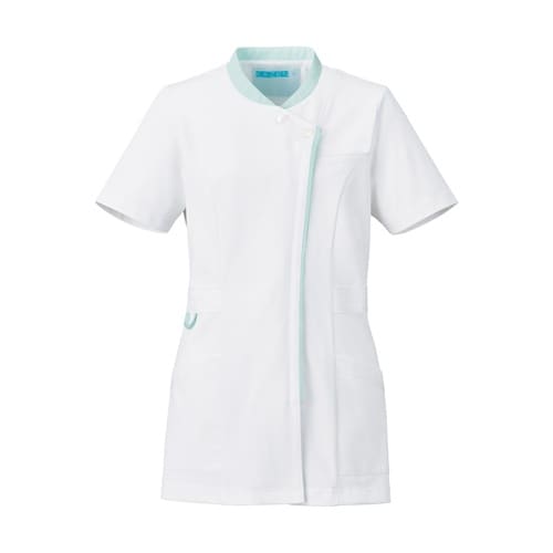 レディスジャケット半袖 ホワイト×ミント