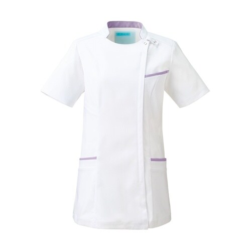 レディスジャケット半袖 ホワイト×ライト