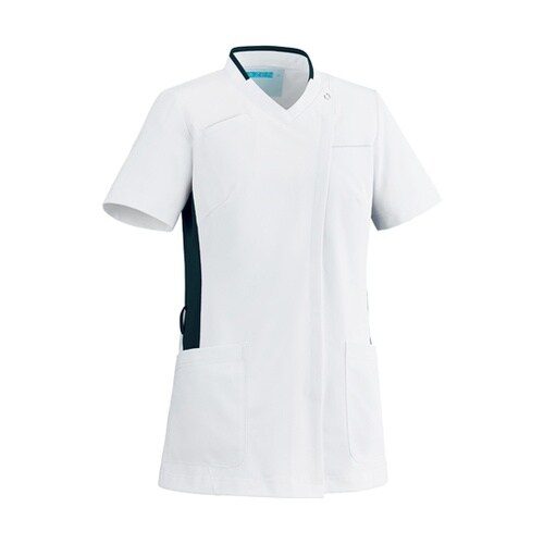 レディススクラブ ホワイト×ネイビー 4