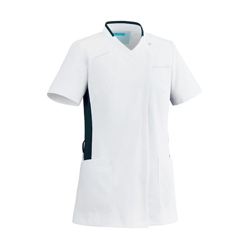 レディススクラブ ホワイト×ネイビー L