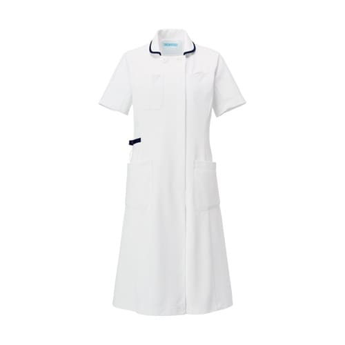 ワンピース半袖 ホワイト×ネイビー 3L