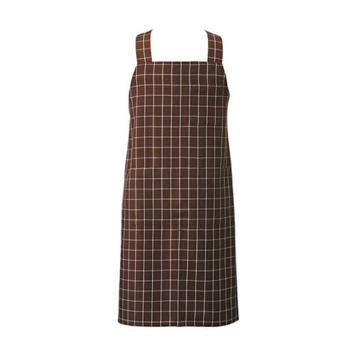 胸当てエプロンH型 ブラウンチェック L