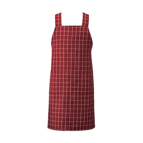 胸当てエプロンH型 ワインチェック M