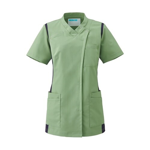 レディススクラブ(前開き)グリーンティー