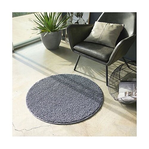 ラグ Mルネ 90×90cm ブルーグレ