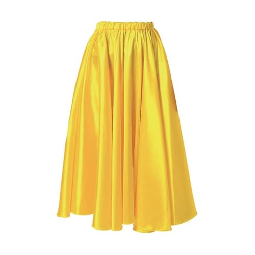 ソフトサテンロングスカート 黄 L 18