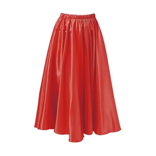 ソフトサテンロングスカート 赤 L 18