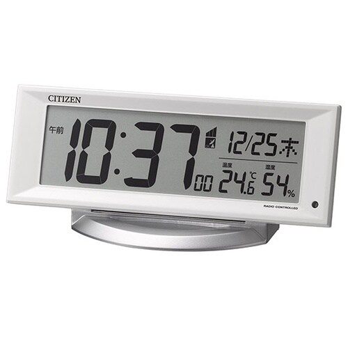 電波目覚まし時計 白 8RZ202−00