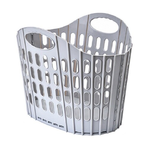 折りたたみ式ランドリーバスケット ホワイ