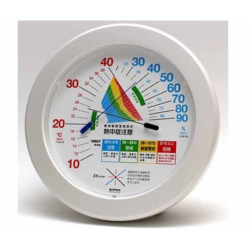 環境管理温・湿度計 「熱中症注意」 防雨