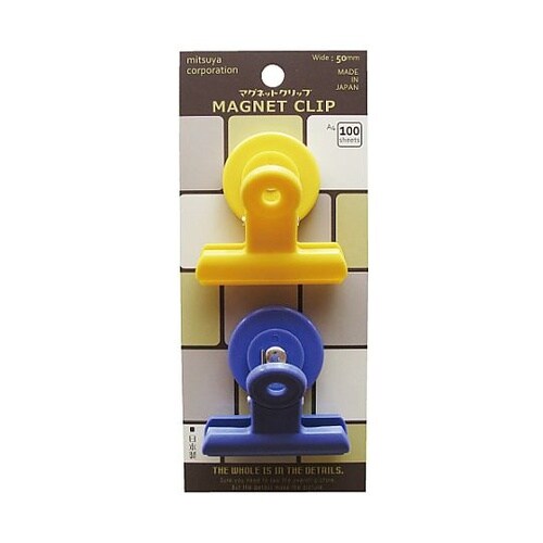 POPマグネットクリップ 中 黄紫 2個