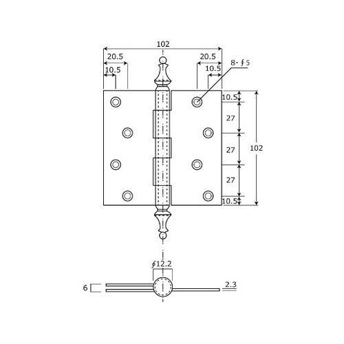 BK−478 ノーブル丁番 102mm