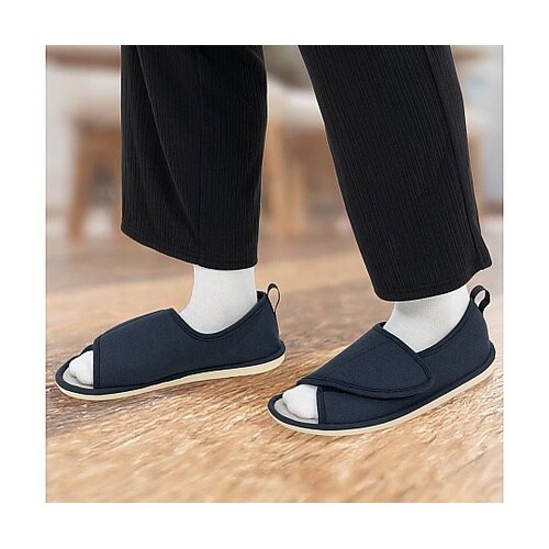 転倒予防グリップシューズつま先なし ネイ