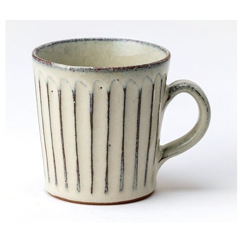 白釉彫 マグカップ 鴻月 3−3333