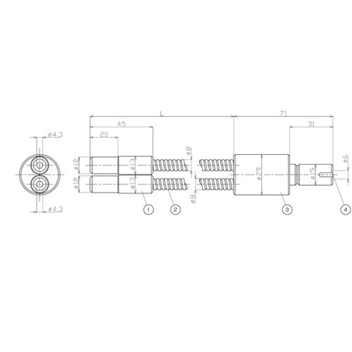 2分岐ライトガイド 1000mm φ6