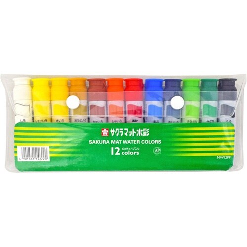 マット水彩12色 ポリチューブ 12mL
