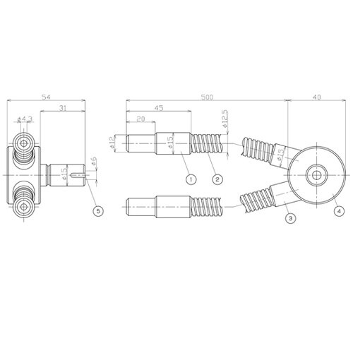 2分岐ライトガイド 500mm φ6 L