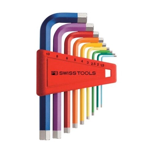 六角棒レンチ9本セット レインボー(パッ