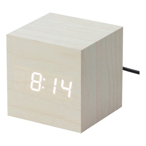 ウッド調LEDクロック ホワイト 538
