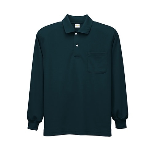 8119−80−5L 長袖ポロシャツ 黒