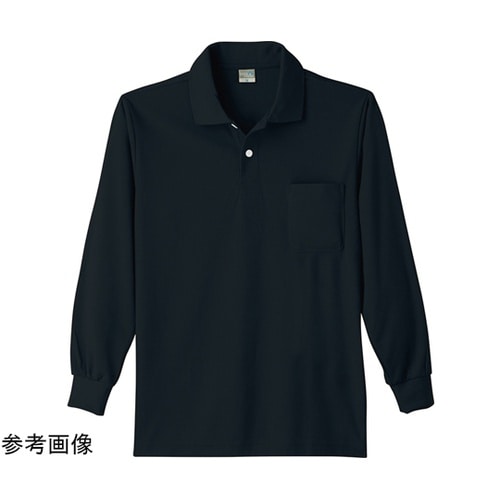 9007 DRY長袖ポロシャツ ブラック