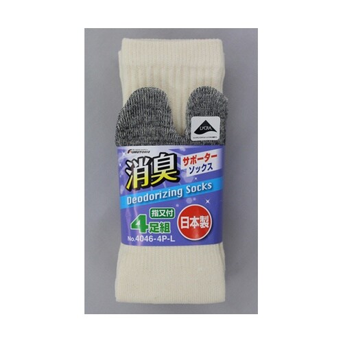 消臭サポーター指又付キナリ 4足組 #4