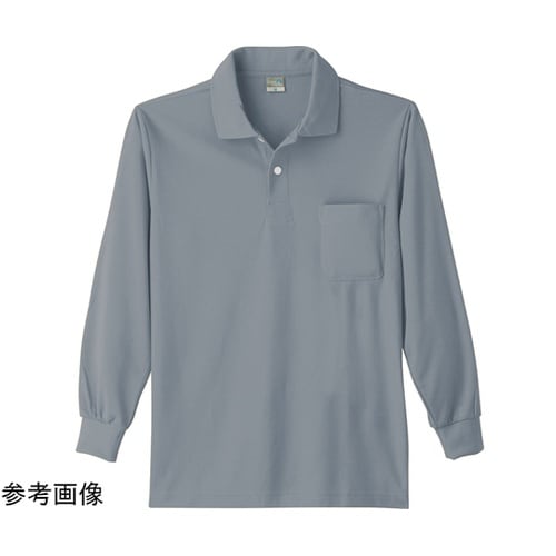 9007 DRY長袖ポロシャツ グレー