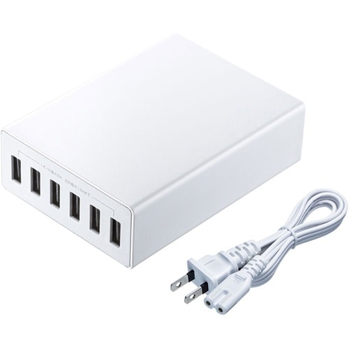 USB充電器(6ポート・合計12A・ホワ